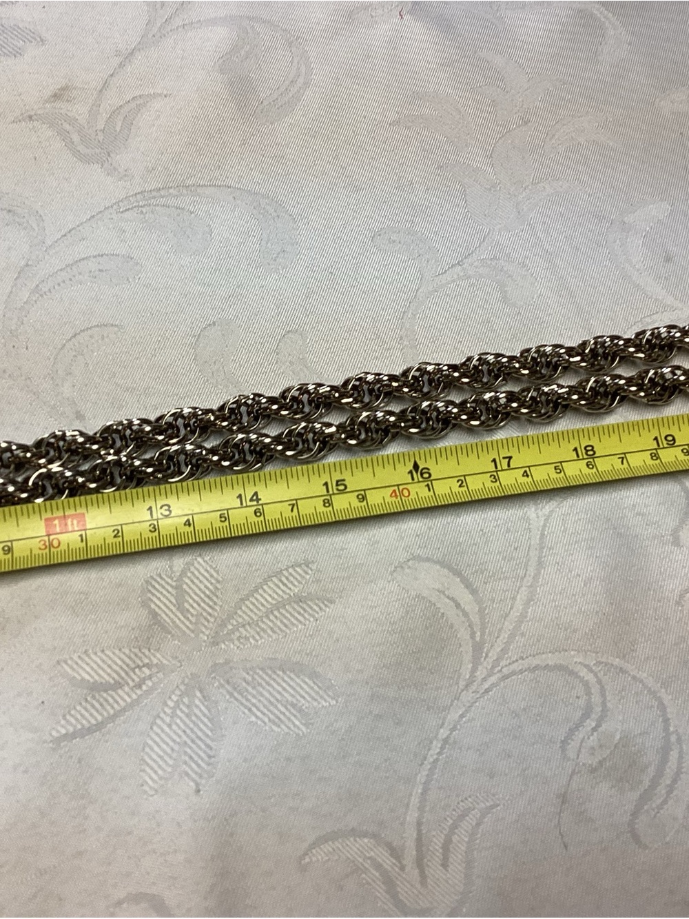 PAULINE RADER. Silver Rope Chain Pendant Belt with Deep Blue Glass RARE 💙💙💙 - Picture 8 of 9